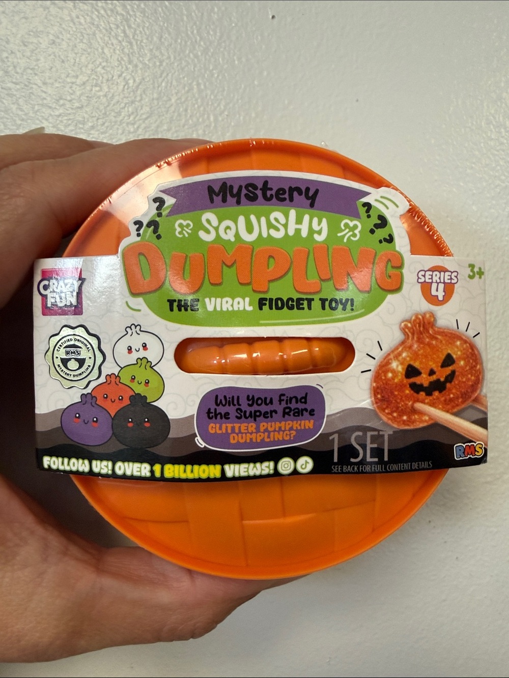 RMS Halloween Mystery Series 4 - Orange Glitter Pumpkin Fidget Toy
